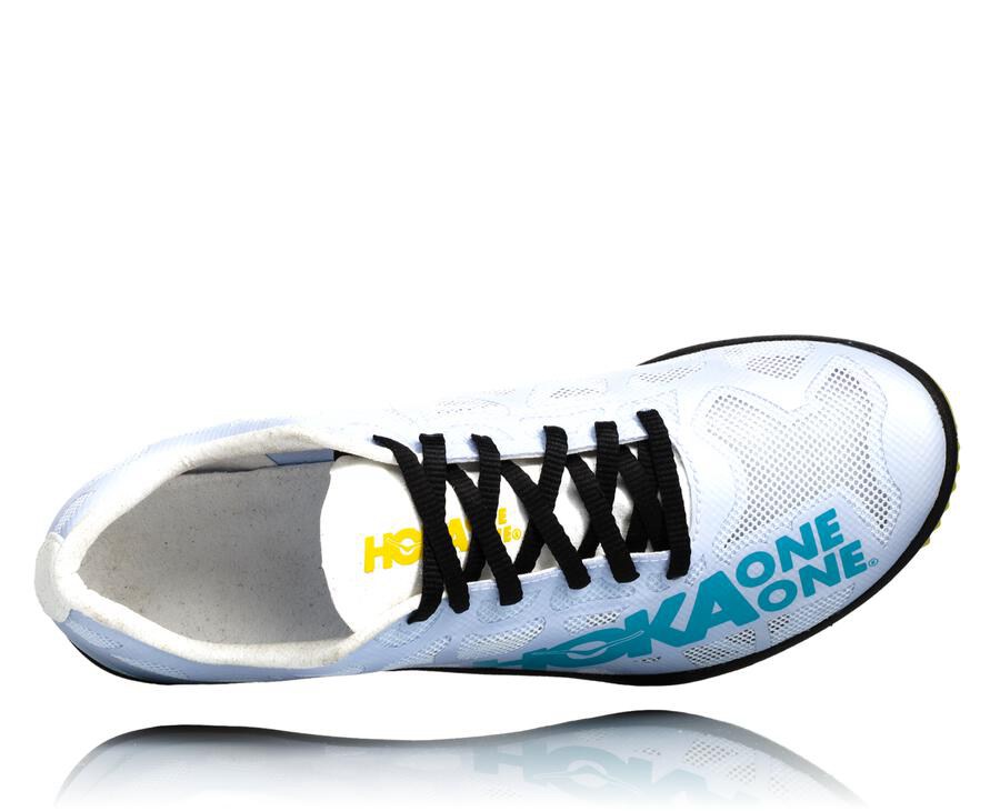 Hoka One One Mens Spikes - Rocket X - White/Blue - JTLZ14283